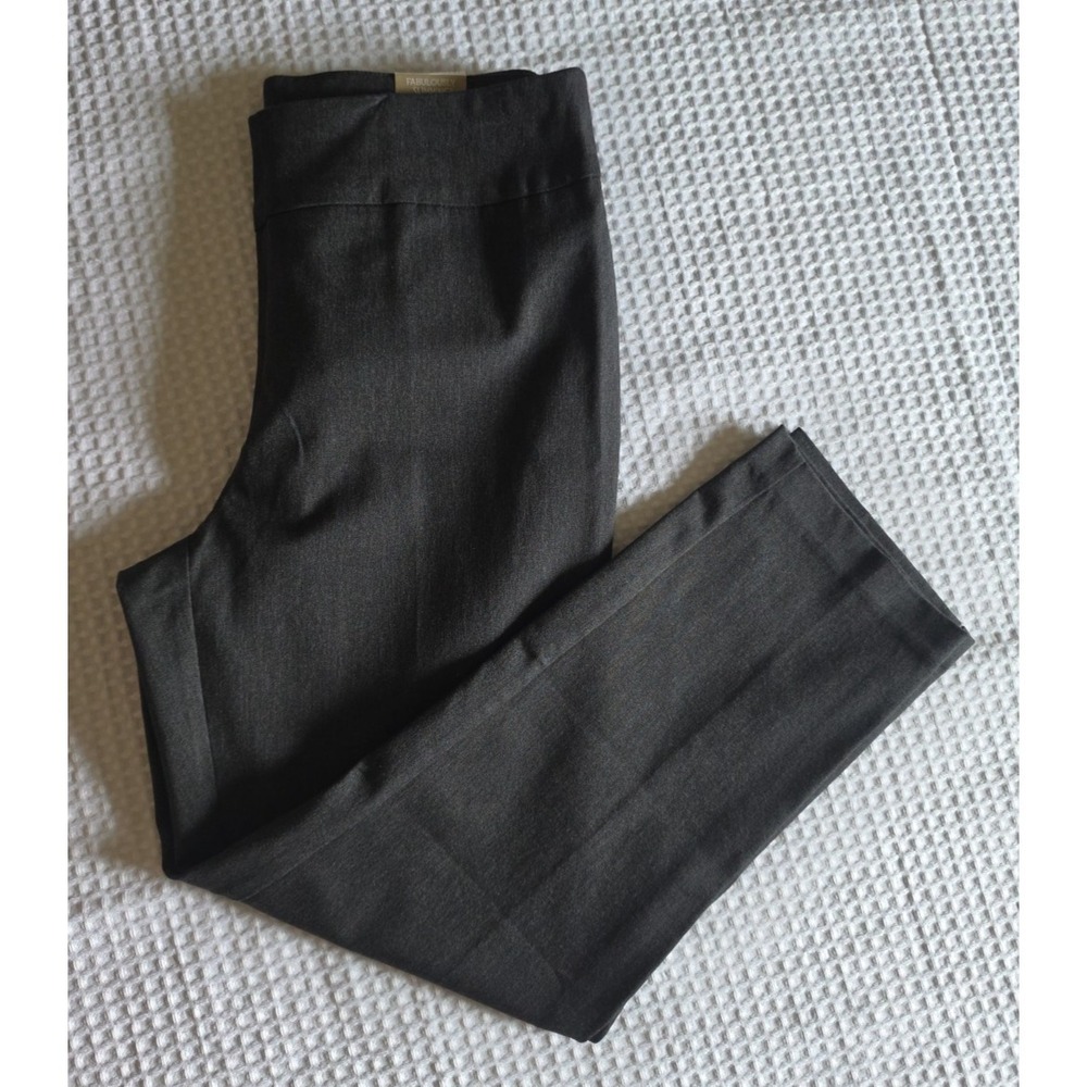 Chico's Fabulously Slimming Dark Grey Pull-On Ankle Dress Pants- 1.5/ US 10